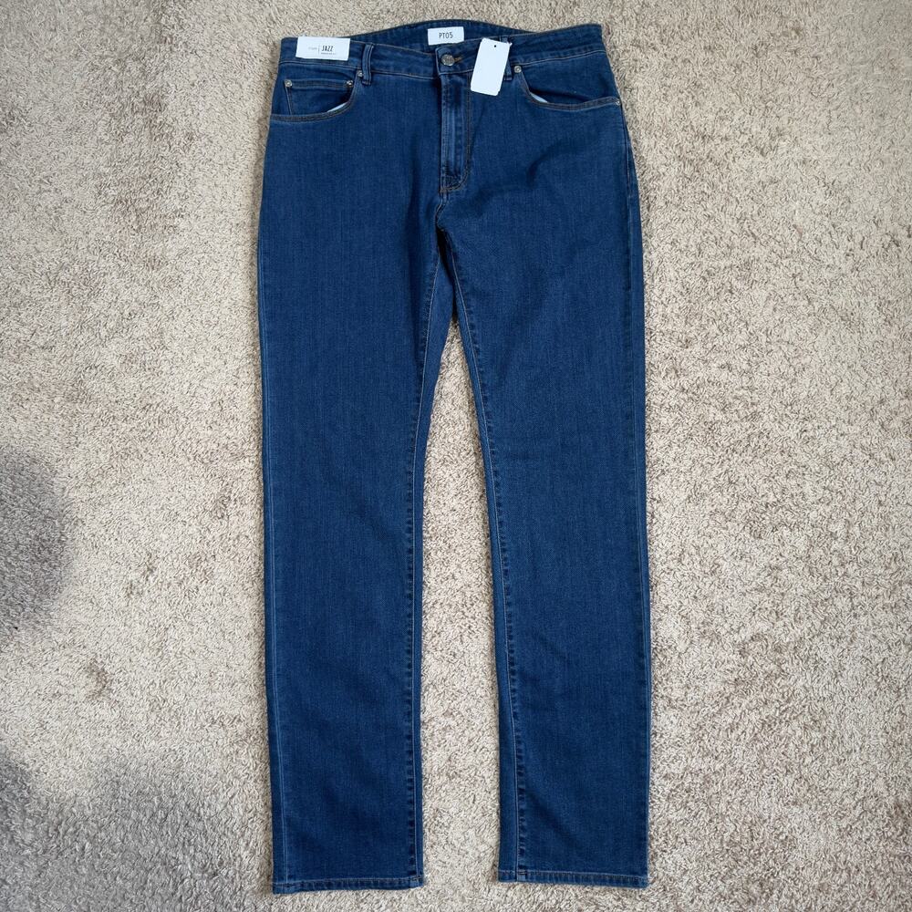 PT05 NWT Jeans Size 34 US Jazz Regular Fit Solid Blue Cotton Blend